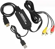 HDMI to 3RCA Composite AV Converter Adapter Cable Audio Video Cord with USB Plug Power Supply