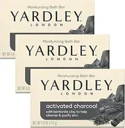 Yardley Soap Activated Charcoal Moisturizing Bath Bar 3 Pack 4.25 oz ea