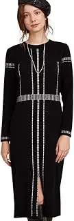 [ZHILI] Women's Knit Black Casual Cashmere Pullover Dress Sweater