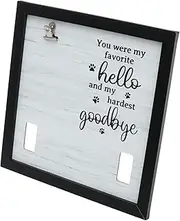 Solid Wood Pet Commemorative Frame for Countertop Sturdy Pet Sympathy Photo Frame Present With Clip for Hanging on the Wall