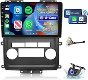 [8 CORE 4G+64G] Car Radio for 2009-2012 Nissan Frontier Xterra with Wireless Carplay/Android Auto, 9 Inch Android 13 IPS Touchscreen Car Stereo, Bluetooth, GPS Navi, WiFi, SWC, Backup Camera