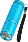 Mini 9 LED Glow in Dark Flashlights, 1Pack Rubber Coated Handheld Flashlights