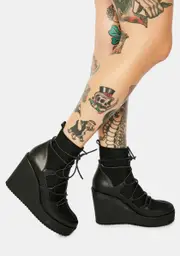 [Steve Madden] Atomic Wedge Lace-Up Booties