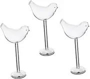 OFFSCH 3Pcs Bird Shape Cocktail Glass Transparent Goblets for Cocktails Wine and Beverages Elegant Design Food Grade Glass for Parties Weddings and Home Bars