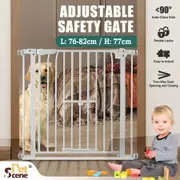 Dog Safety Gate Pet Fence Barrier Security Guard Adjustable Doorway Stairs Enclosure Low Containment System with Walk Through Cat Door 77cm Height