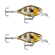 2x Rapala 3.5cm X Light Crank Mid Run Crankbait Fishing Lures - Glassy Gill UV
