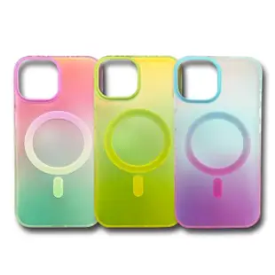 【WJ】iPhone 15/Pro/Plus/Pro Max 全包加厚升級版漸變色磁吸手機保護殼
