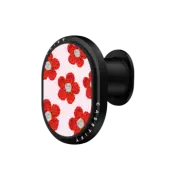 PowerThru Wireless Car Charger Wireless Car Charger MagSafe Compatible Crochet Flowers - Red