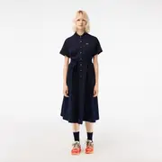 Women's Belted Piqué Polo Dress