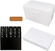 MetieFasia Set of Indexing Card Holders, 3 "x 5" Storage Box, with Double Indexing Cards and Card Tool for The Desktop, White