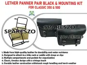 LEATHER PANNIER PAIR BLACK & MOUNTING KIT FIT FOR ROYAL ENFIELD CLASSIC 350/ 500 (for: Royal Enfield)
