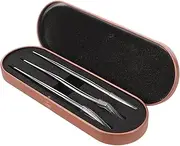 Beaupretty 1 Set High Precision Stainless Steel Tweezers for Eyelash Extensions with Storage Box Essential Tool Set for Individual and Volume