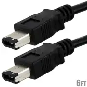 6FT Firewire 400 6 to 6 Pin Male IEEE 1394 iLINK Cable PC MAC 6' Black