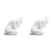 2x White Moose Resin Body Sculpture Georgie Home/Office Ornament Decor White
