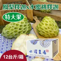 在飛比找台灣好農優惠-【山耀農場】鳳梨釋迦x水蜜桃釋迦 特大果 12台斤/箱