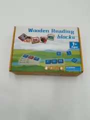 Reading Game Fun To Learn Educational Wooden Blocks Set Flashcards Markers