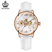 在飛比找蝦皮購物優惠-歐綺娜ORKINA機械錶皮帶網帶女款手錶 創意表盤心型女手錶