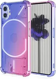 [Topme] Case for NothingPhone (1) / Nothing Phone 1 (6.55 Inches), Mobile Phone Case Made of Soft TPU Silicone, Transparent, with Colour Gradient - Blue Pink