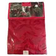 Lenox Tablecloth 70" Round Red American By Design Holly Damask NOS