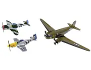 Corgi Collectors Set of 3 Douglas C-47 Skytrain, P-47D Thunderbolt 1:144 AA99148