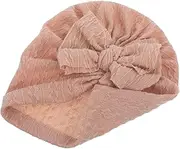 [Minkissy] Shower Cap for Lightweight Bowknot Decorated Hat for Parties and Everyday Wear Cute Cloth Cap for Newborns