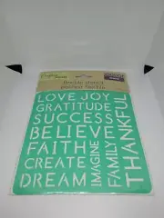 Crafter's Square Flexible Stencil LOVE JOY GRATITUDE & CREATE YOUR OWN HAPPINESS