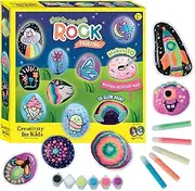 Creativity for Kids Glow in The Dark Rock Painting Kit - Paint 10 Rocks with Water Resistant Glow Paint, Multicolor