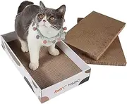 Mumoo Bear Cat Scratcher Cardboard, 3 Layers Design Kitty Cat Scratching Pad Recycle Corrugate Scratcher Cat Scratch Bed Long Lasting Reversible