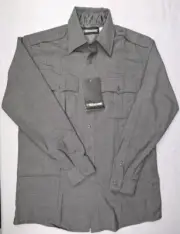 Blauer Mens Long Sleeve Poly-Wool Shirt 8450 Grey Heather 16 x 34-35