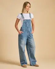 [DESU] DESU Women's Callie Long Overall in Blasted Mid Blue Size 12 12 Blasted Mid Blue
