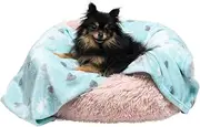 Juicy Couture Plush Flannel Pet Throw Blanket, Turquoise Juicy Scottie Hearts