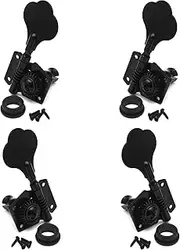 MAXCHEER 2R2L Opened Electric Bass Guitar Tuning Pegs Machine Heads Tuners for Bass for Jazz Precision P Bass Replacement (Black)