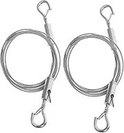 SHINEOFI 2Pcs Heavy Duty Mirror Hanging Wire Kit Adjustable Stainless Steel Rope Insurance Hook for Picture Frame Lamp Billboard Flowerpot Reliable Outdoor Hanging