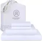 Luxury Queen Sheet Set 800 Thread Count for Queen Size Bed - Hotel White Sateen