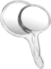 Hand Mirror, Double-Sided Handheld Mirror 1X/3X Magnifying Mirror with Handle, S