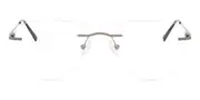 Oval Rimless Metal Men's Glasses Online Gunmetal Size 53 - Lenses Included - Private Health Rebate - Blue Light Block - SmartBuy Collection