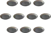 Set of 10 Brush (Black) 7.3 inches (18.5 cm) Plates (7.4 x 0.9 inches (18.8 x 2.3 cm) | Medium Plates, Reinforced Porcelain, Setomonohonpo