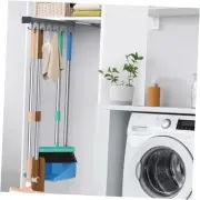 Pull Out Broom Holder, Multifunctional Slide Broom And 36cm/14.17inch Dark grey