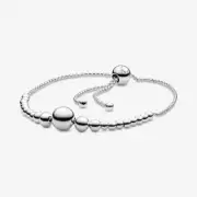 New Genuine Authentic Pandora Silver String of Beads Slider Bracelet 597749-S2