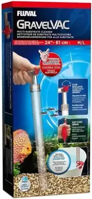 Fluval GravelVac multi-substrate cleane M/L for aquarium with a depth of 24"