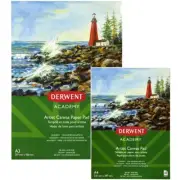 5 x Derwent Academy Artist Canvas Paper Pad Acid Free 300gsm 10 Sheets A3/A4