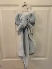 Gracie & Milo Blue Elephant Plush Lovey Baby Security Blanket