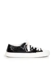 Black Patent Leather Logo Trainers