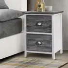 Artiss 2x Bedside Tables Set Drawers Side Storage Cabinet Nightstand Grey Thyme