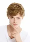 Wig Men's Wig Voluminous Fully Wavy Braun Copper Blonde Highlights