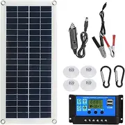 Portable 300W Solar Flexible Panel Kit - 12/24V Switch, USB Charging Interface, Waterproof Cells for Phone, RV, Car - With Controller