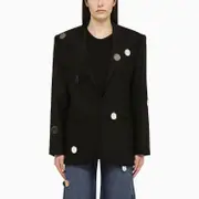 Single-Breasted Jacket With Wool Mirrors