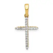 18K Yellow Gold 1/6ct. Diamond Cross Pendant