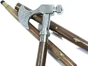 Blackperlcrafts by Victorian Stick Silver Metal Axe Head Handle Handmade Stylish Wooden Walking Stick Shaft Cane Gift