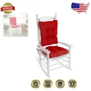 Durable UV-Resistant Rocking Chair Pads - Polyester Cushion Set of 2 Red